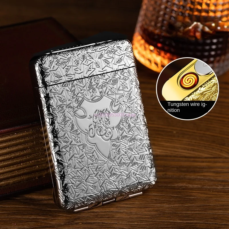 Metal Cigarette Case Carry USB Rechargeable Cigarette Case, Shelby Same Style, Gift for Men, New