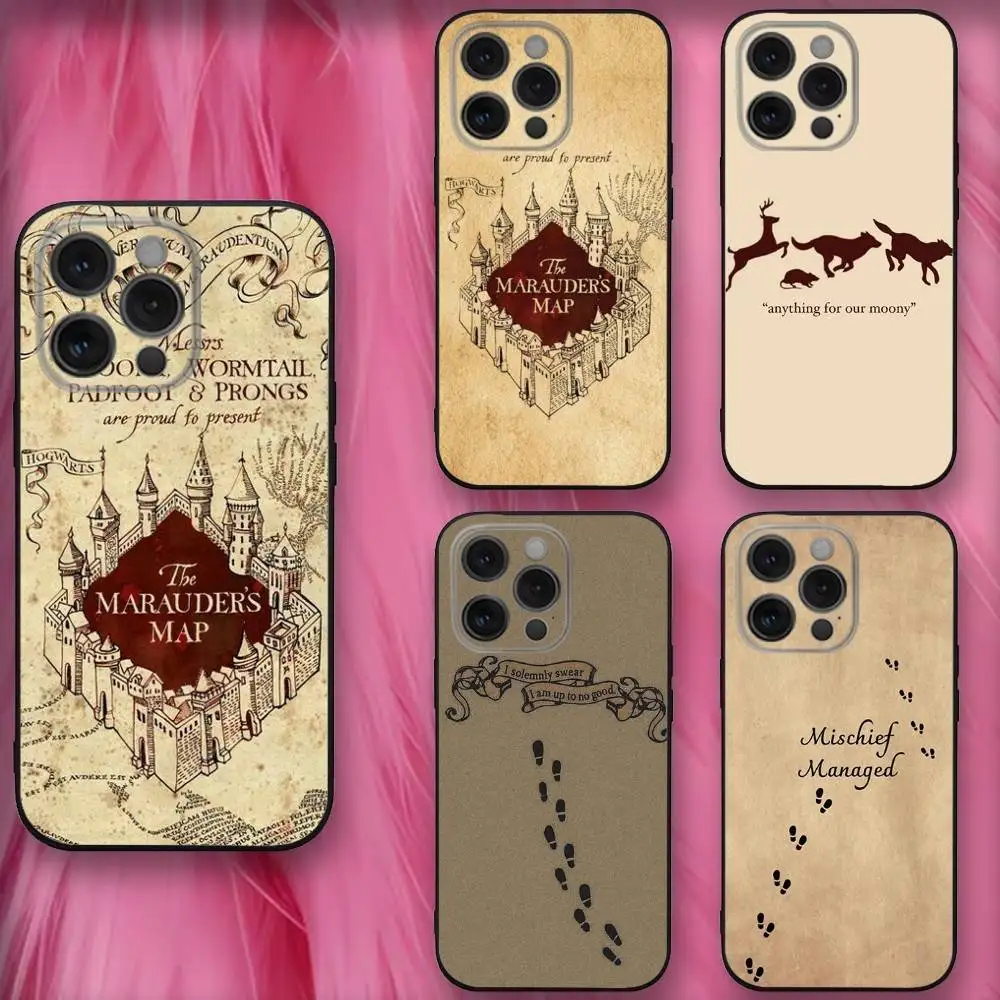 

Ticket M-Marauders Maps Phone Case For iPhone 16,se4,15,14,13,12,11,Pro,X,XS,Max,XR,Plus,Mini Soft Black Cover