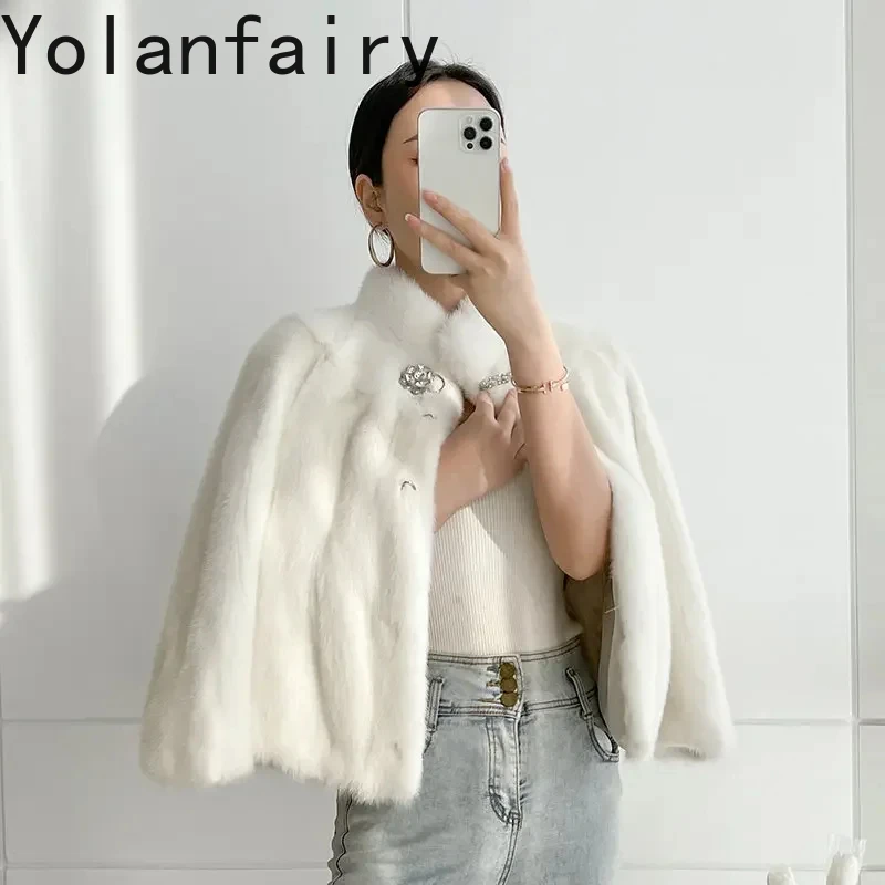 

Real Fur Coat Women Short Mink Fur Jackets for Women 2024 Autumn Winter Fashion Mink Fur Coats Women Jackets Seven-part Sleeves