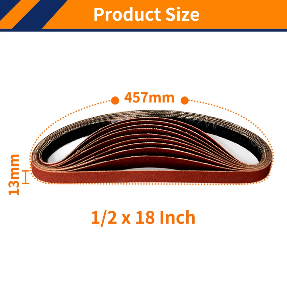 20PCS 457x13mm Sanding Belts, 40-1000 Grits 1/2