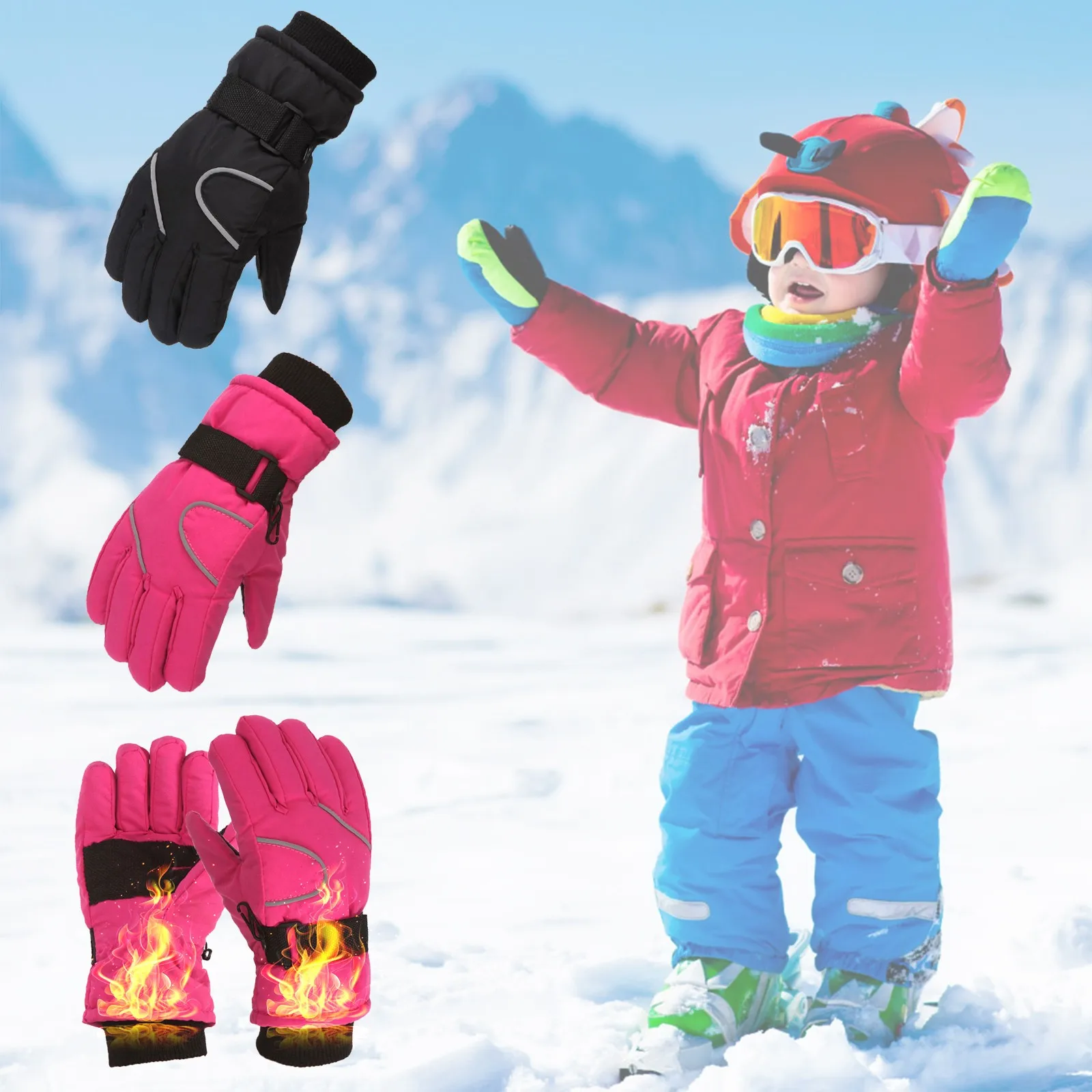 

New Children Adult Winter Snow Warm Gloves Boy Girls Ski Snowboard Windproof Waterproof Thicken Keep Warm Winter Must