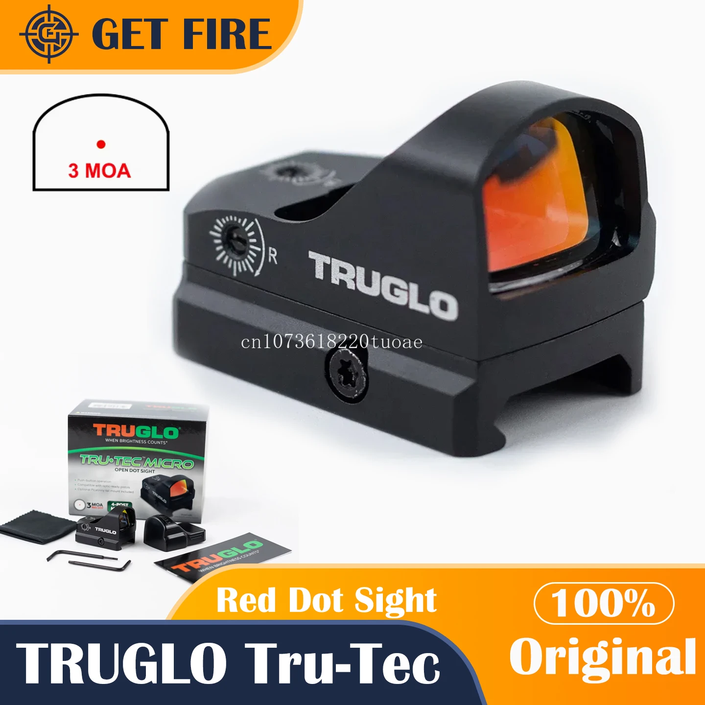 TRUGLO Tru-Tec Micro 3 MOA Red Dot Sight Compact Parallax Free Idle Auto-Off Collimator Doctor Footprint With 20mm Rail Mount