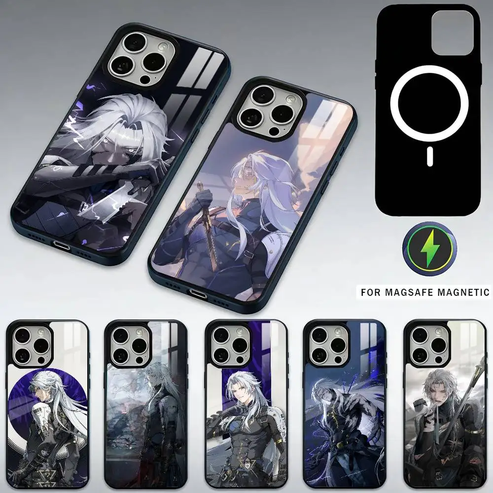 

W-wuthering waves C-calcharo Phone Case For iPhone17,16,15,14,13,12,11 Plus,Pro Max Magnetic For Magsafe Wireless Charging