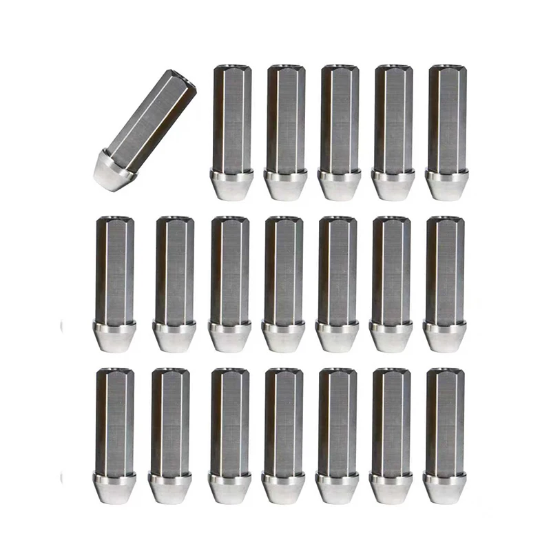 

20pcs Wheel Lug Nuts M12x1.5 / M12x1.25 / M14x1.5 / 1/2-20 Thread 45mm Height T304 Stainless Steel for Car Modification