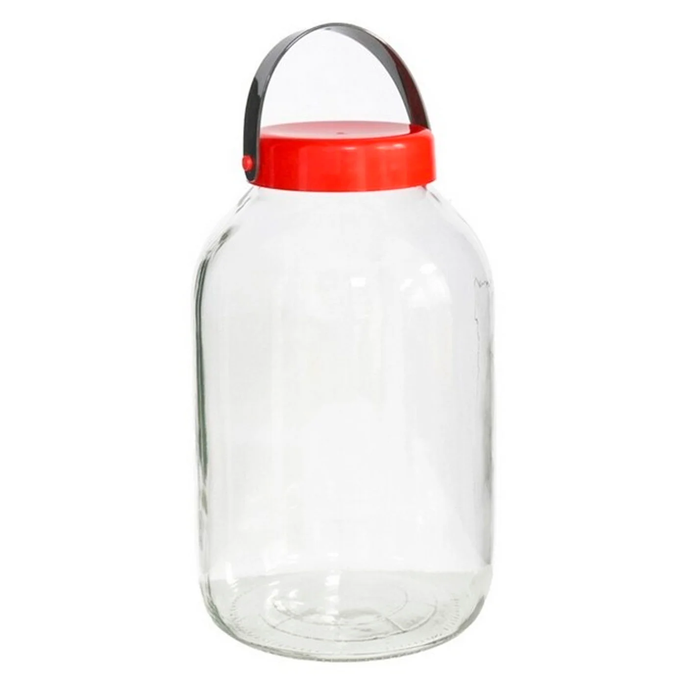 Glass Jar with Lid and flexible Handle, Jar, Cylindrical Bottle, Carafe, Multi-purpose Bottle, pickles, Salted, pastas, 5