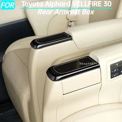 Car Rear Armrest Box Behind Water Cup Holder Frame Cover Trim for Toyota Alphard Vellfire 30 Interior Accessories