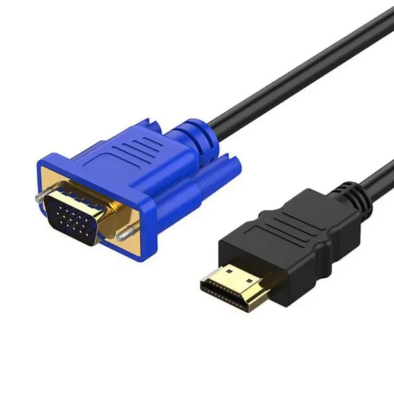 Câble adaptateur audio compatible HDMI vers VGA 1.8 P HD, câble VGA, prise de livraison directe, conception non ald, anti-usure, 1080 m