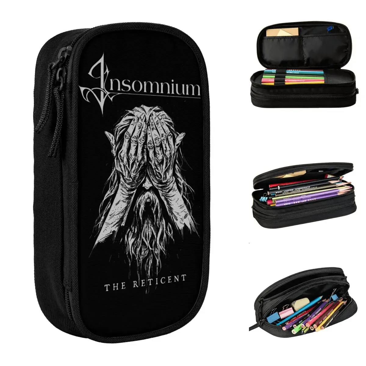 

Insomnium Rock Metal Band Pencil Case Lovely Pen Box Bag Kids Big Capacity Office Gift Pencilcases