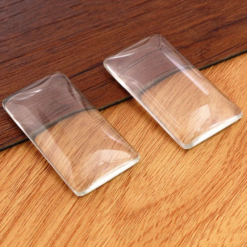 10x50mm 25x50mm 18x25mm 23x33mm 19x38mm 24x48mm Prostokątny płaski tył przezroczysty szklany kaboszon, wysoka jakość, promocja hurtowa — zdjęcie 6