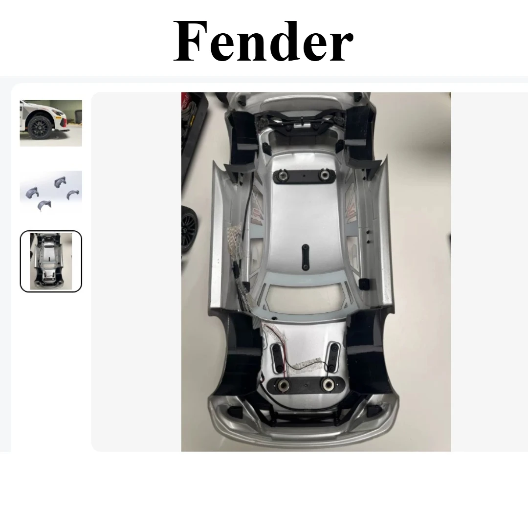 1/10 RC Rally Car 3D Printed Fender Splitter Front Bumper Magnetic Shell Mount For HOBBY PLUS PEGASUS 3 4WD Racing Mod Parts