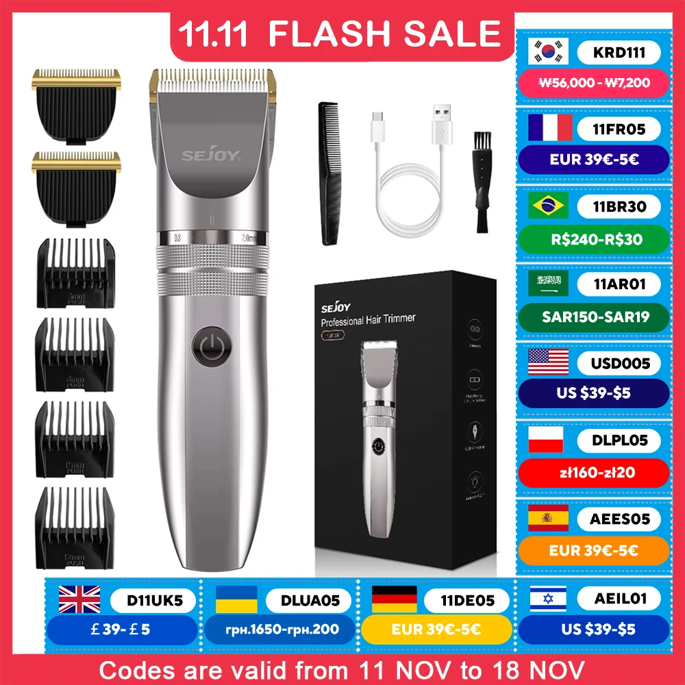 

SEJOY Hair Trimmer for Men Hair Clippers for Barbers Electric Trimmer Rechargeable Cordless Shaver (OiI Not Included)）