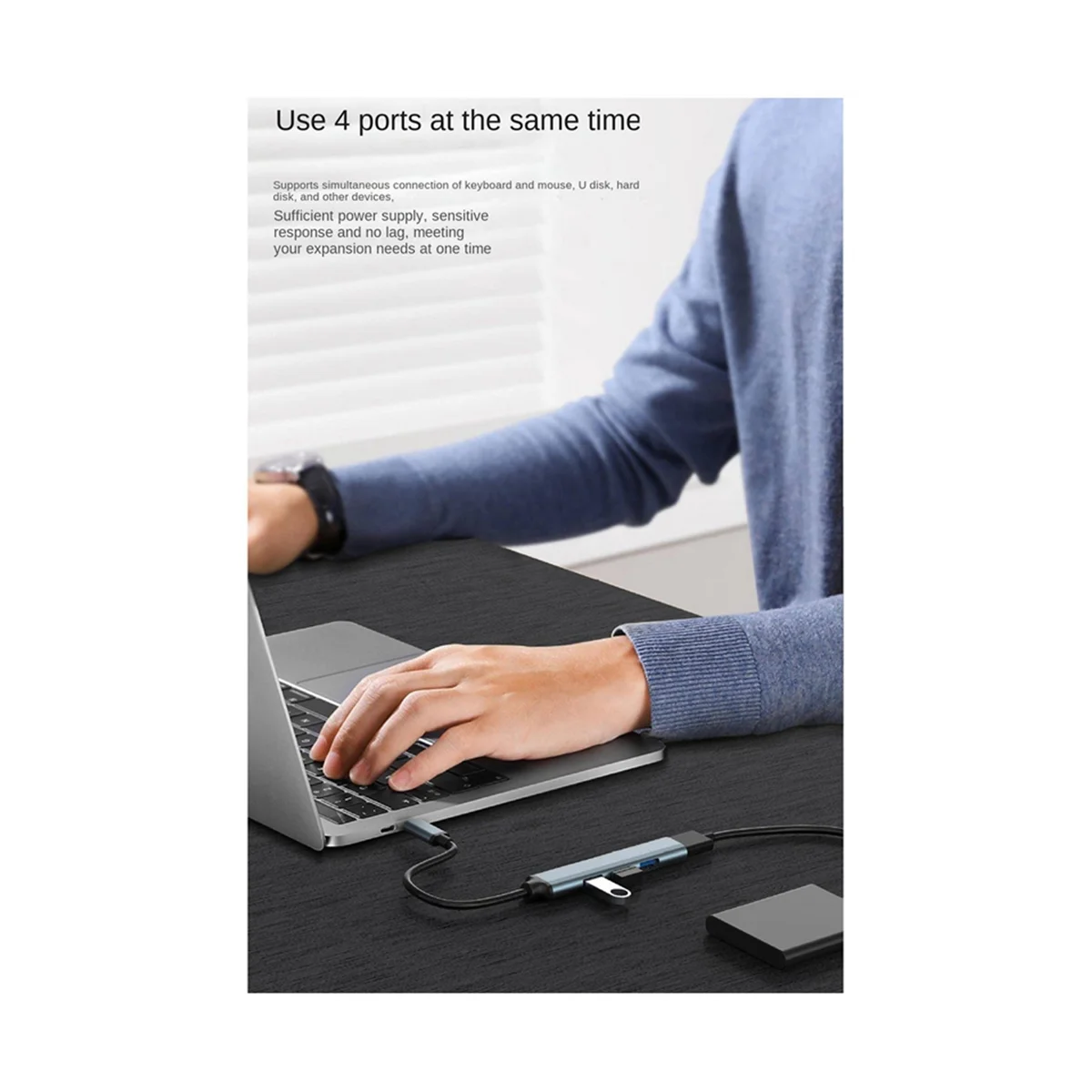 뛰어난 4 포트 USB 허브 분배기 멀티 허브 USB-USB 3.0 어댑터 USB 여러 포트 전원 어댑터