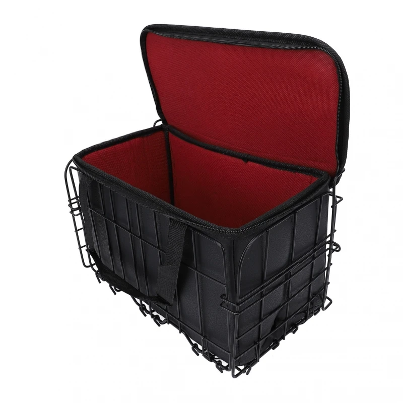 AliExpress NONE Bike Front Basket with Removable Liner Bag Heavy Duty Large Capacity Iron Mountain Bike Basket for Carrying Pets Fruit Grocery