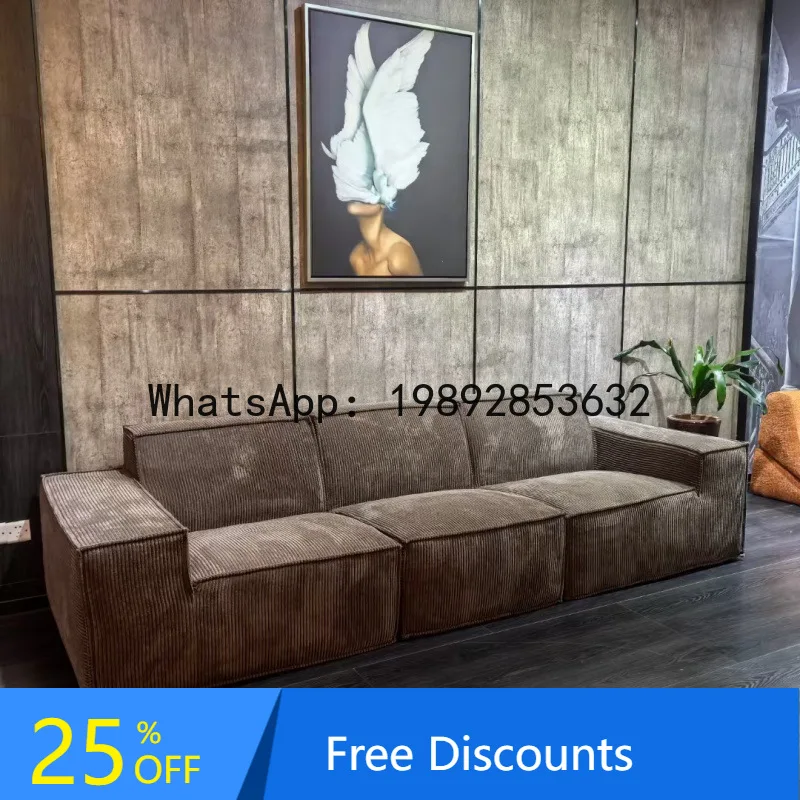 CZ Vacuum Compression Sofa Set Full Sponge Frameless Living Room Modular Three-Seater Straight Row Tofu Block Sofa
