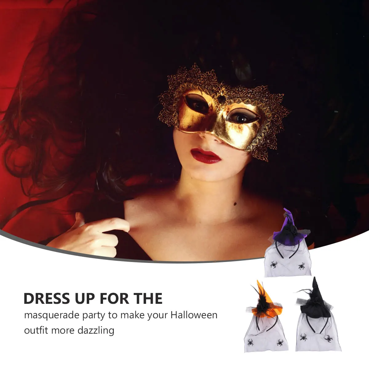 

3 Pcs Witch Hat Hair Accessory Head Band Prom Halloween Headdress Cloth Hoop Headband