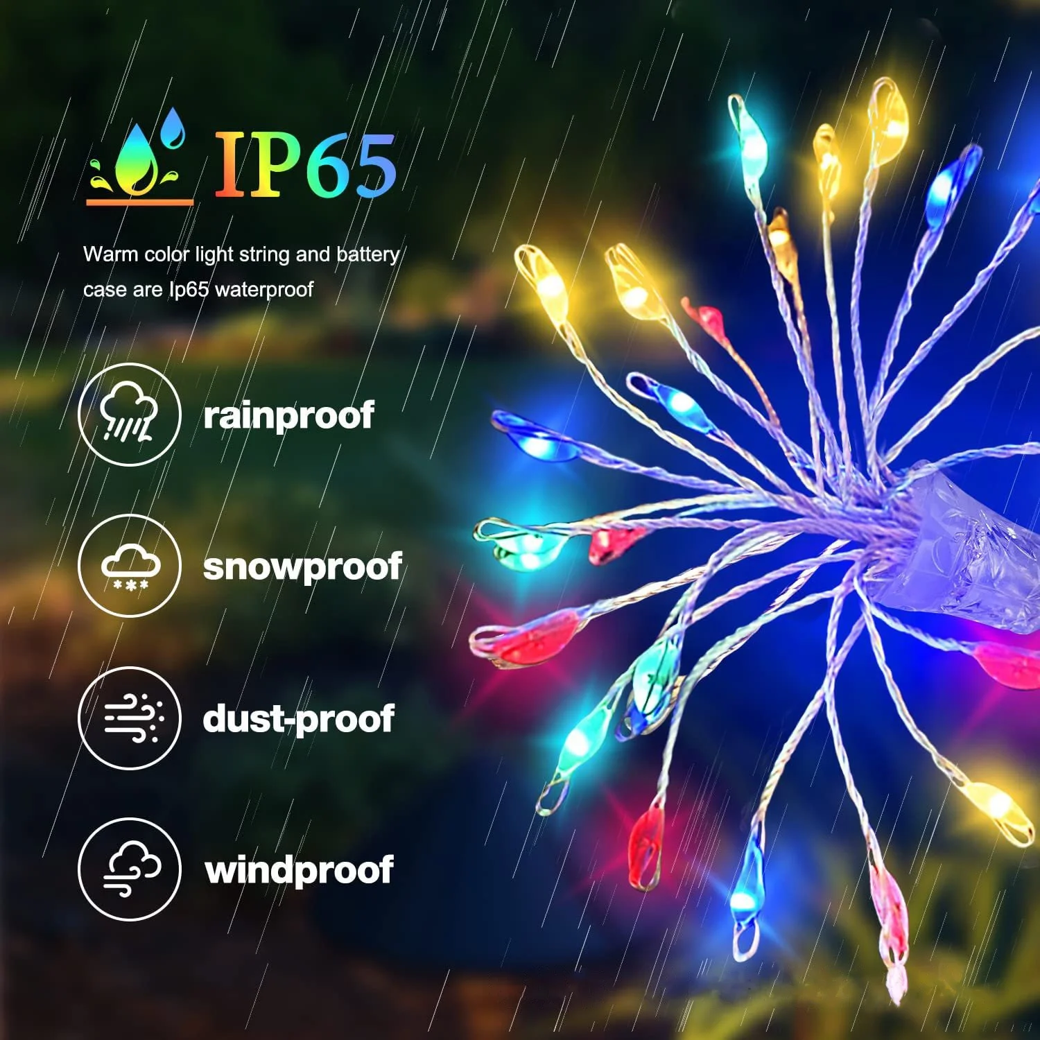 USB LED String Lights Outdoor Firework Fairy Lights 8 Modes Lighting Copper Wire LED Light for Camping Christmas Tree Decor Lamp