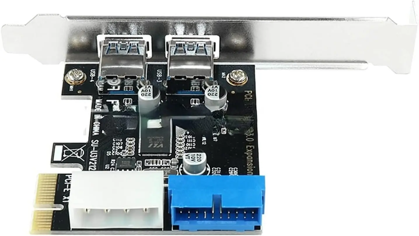 USB3 PCI Express محول PCI E إلى USB 3.0 20pin محول تحكم PCIe X1 USB 3 0 2 منافذ محول USB3.0 PCI-e بطاقة التوسعة