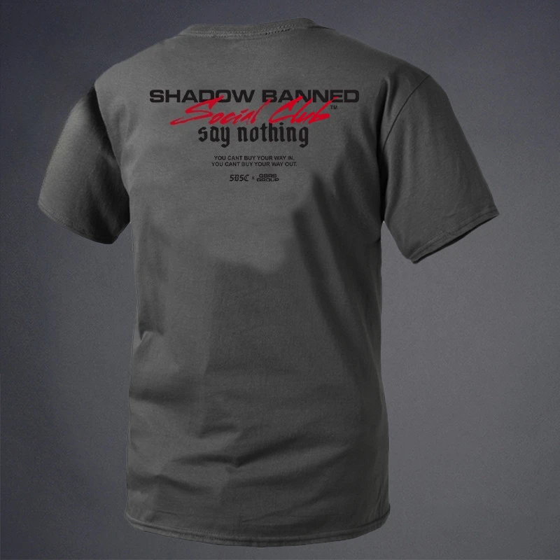 Nueva Colección de Verano para Hombres: Camiseta de Manga Corta con Cuello Redondo de la Serie de Combinaciones de Letras con Temática de Seguridad GBRS