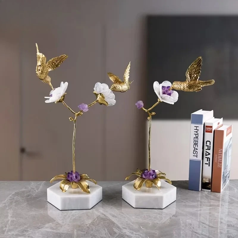 Modern Home Decoration Natural Crystal Animal Pattern Anniversary Landscape Decoration