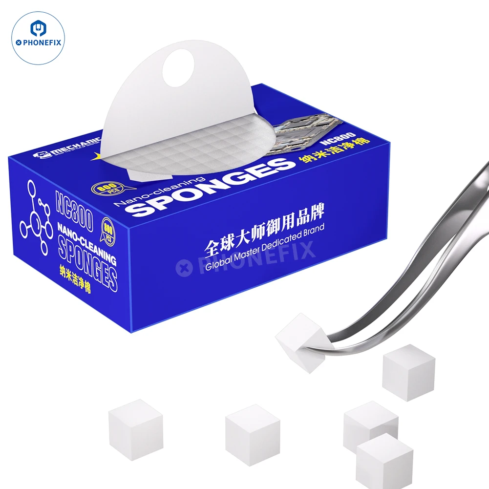 Mecánico NC800 Nano esponja de limpieza sin residuos pantalla de teléfono PCB placa base cámara de vidrio trasero flujo de soldadura marco de aceite herramienta de limpieza