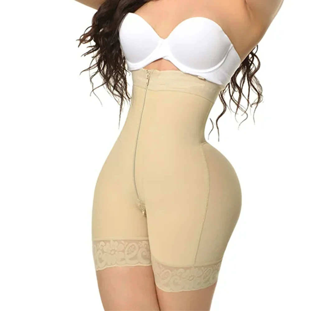 

Fajas Colombianas Compression Shapewear Open Bust Tummy Control with Zipper Extra Firm Zipper Crotch Control Body Shaper XXS