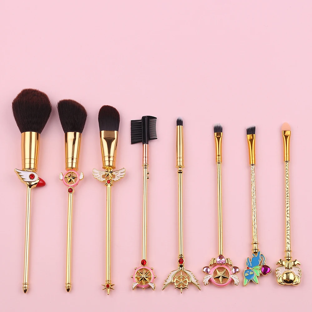 8 Stuks Anime Kaart Captor Sakura Make-Up Borstels Set Schattige Concealer Oogschaduw Foundation Borstel Zachte Fijne Make-Up Gereedschap Borstel