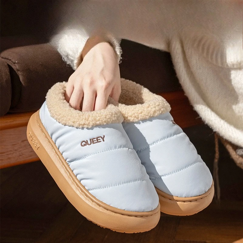 

New Versatile Simple Slippers Comfortable Soft Sole Thick Winter Couple Slippers Anti Slip and Warm Cotton Shoes Slippers Men