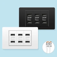 118 tipo Brasil Corea toma de pared USB Universal, puerto de carga de Panel de PC blanco, EE. UU. Italia Chile doble USB 2.1A 5V toma de corriente
