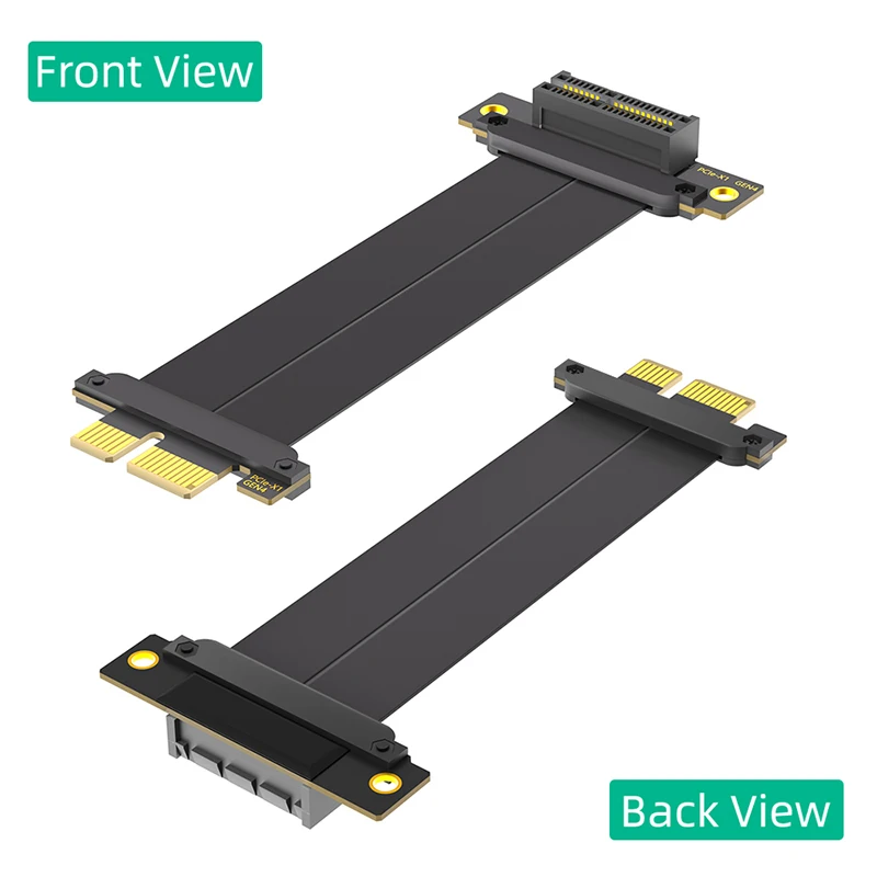 NEW PCI-E 4.0 X1 Riser Cable 90 Degree PCIE X1 Adapter PCIe Gen4 1X to 1X Extension Cable PCI Express Riser Card Ribbon Extender