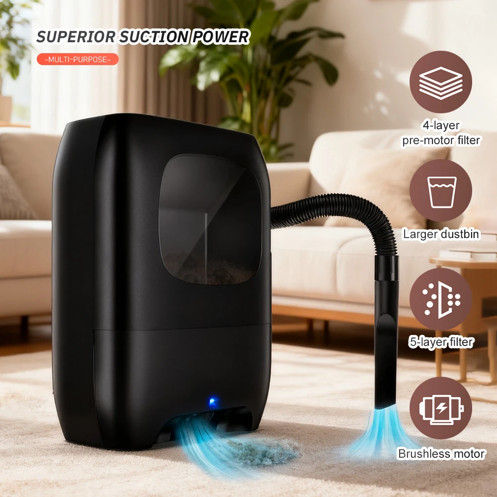 

Contactless Vacuum Cleaner Mini Dustbin Pet Hair Infrared Sensor Dustbin Automatic Dustpan Vacuum Dust Bucket 5-layer Filter