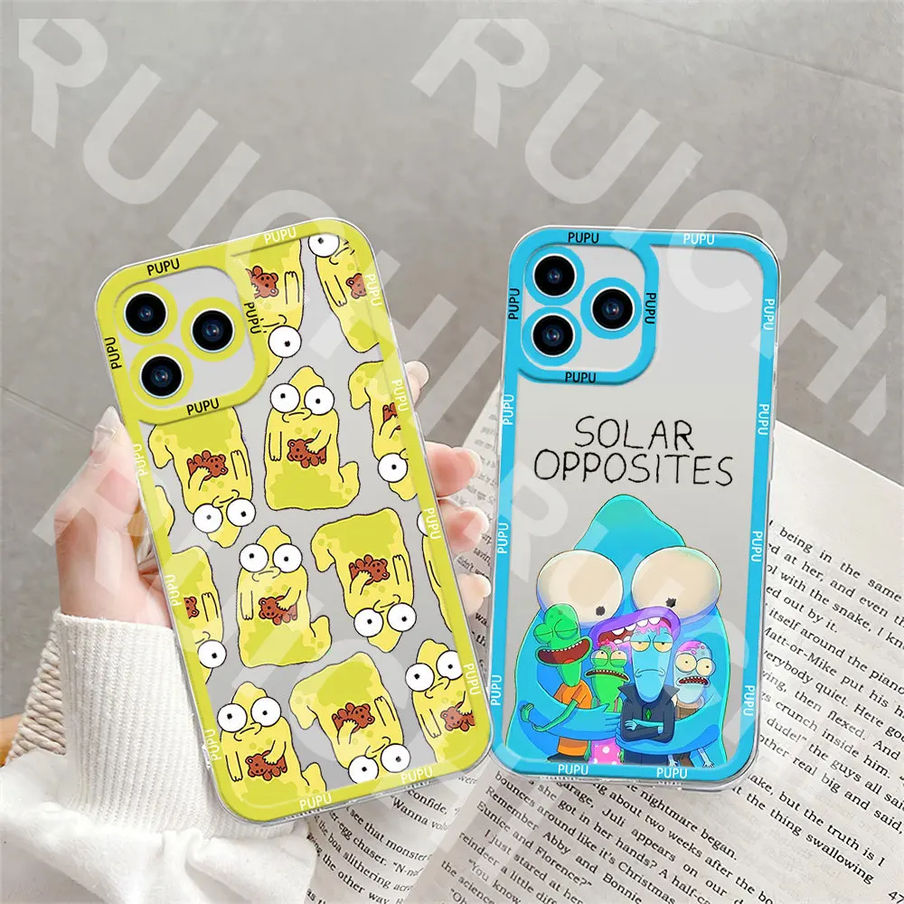 Solar Opposites pupa Phone Case for Samsung S24 S23 S22 S21 A55 A54 A35 FE PLUS ULTRA Transparent Bezel Shell