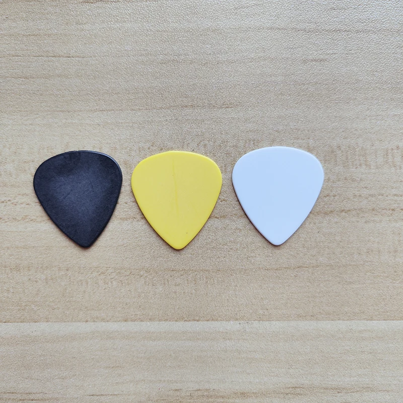 Delrin-Guitar Picks without Logo, Black, Yellow, White Color, No Logo, High Quality, 100Pcs