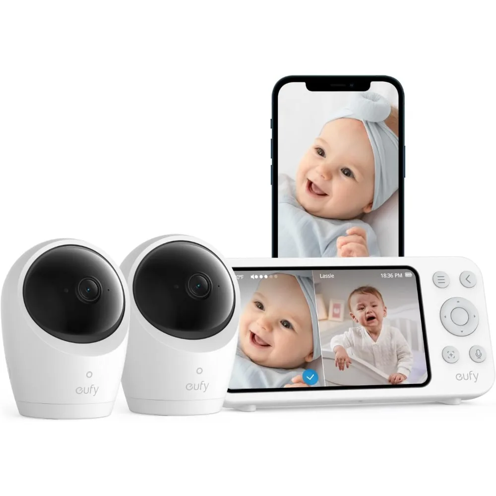 

Радионяня eufy E20 с 2 камерами, разделенным экраном, камерой 2K HD, дисплеем 5 дюймов 720p