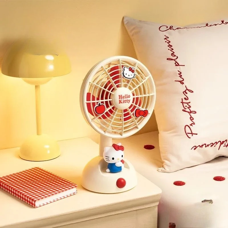 

New Kawaii Sanrio Hello Kitty Cartoon Anime Cute Kawaii Holiday Gifts Toys Desktop Fan with Shaking Head Silent Office Birthday