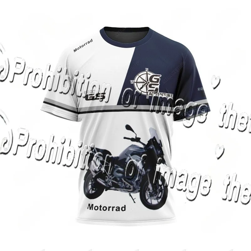 

R1200 GS White Blue Motorcycle ADVENTURE Motorcycle Motorcycle Quick Drying BMW Motorcycle Off-road Race Summer T-shirt