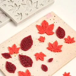 Leaf Series Silicone Mold Maple Leaf Ornaments Candle Mold Chocolate Cake Decor Making Tools DIY Scented Tablet Plaster Pendant