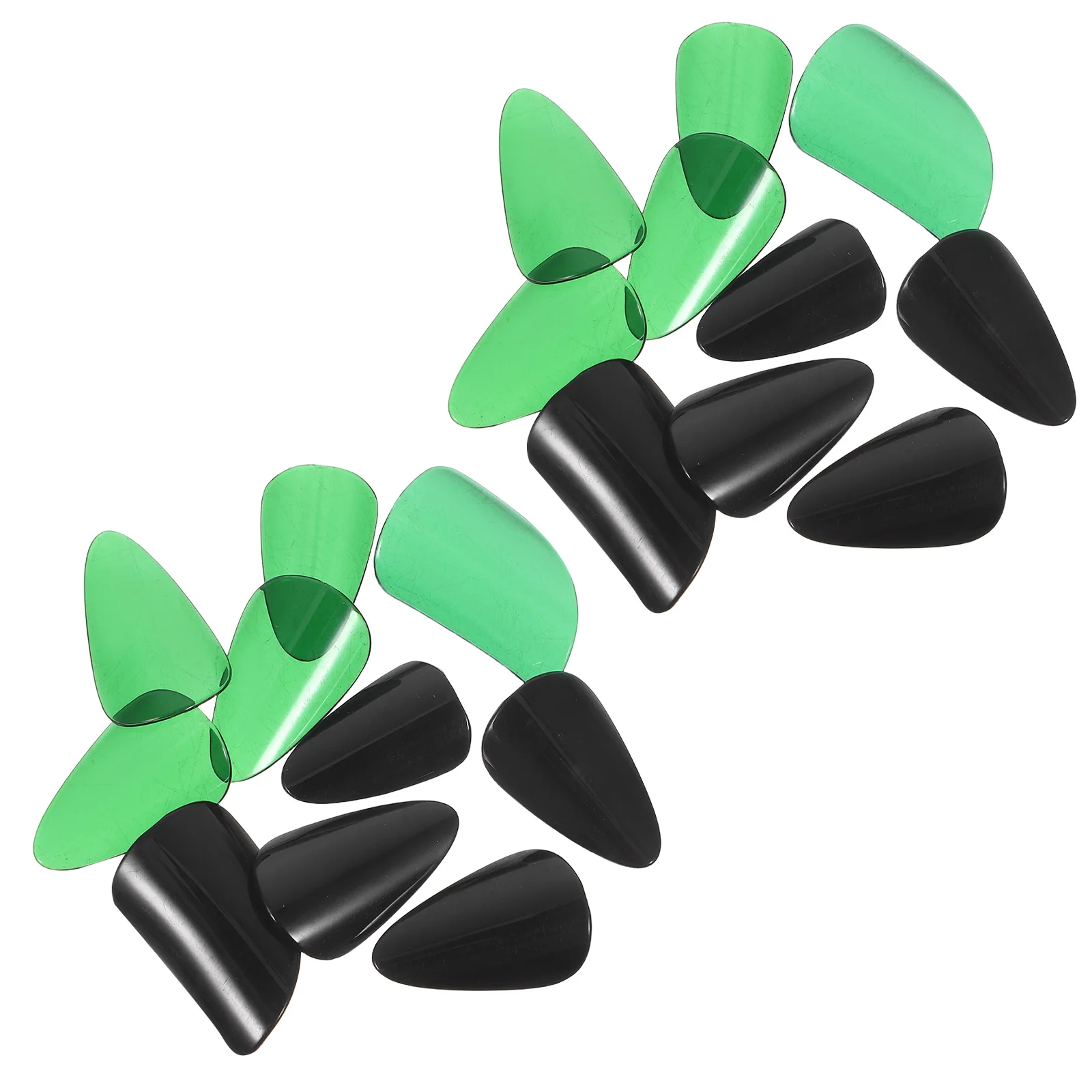 

10pcs Pipa Nails: Deep Green Black False Finger Picks For Stringed Instruments Durable Wear Resistant Material Comfort Fit Large