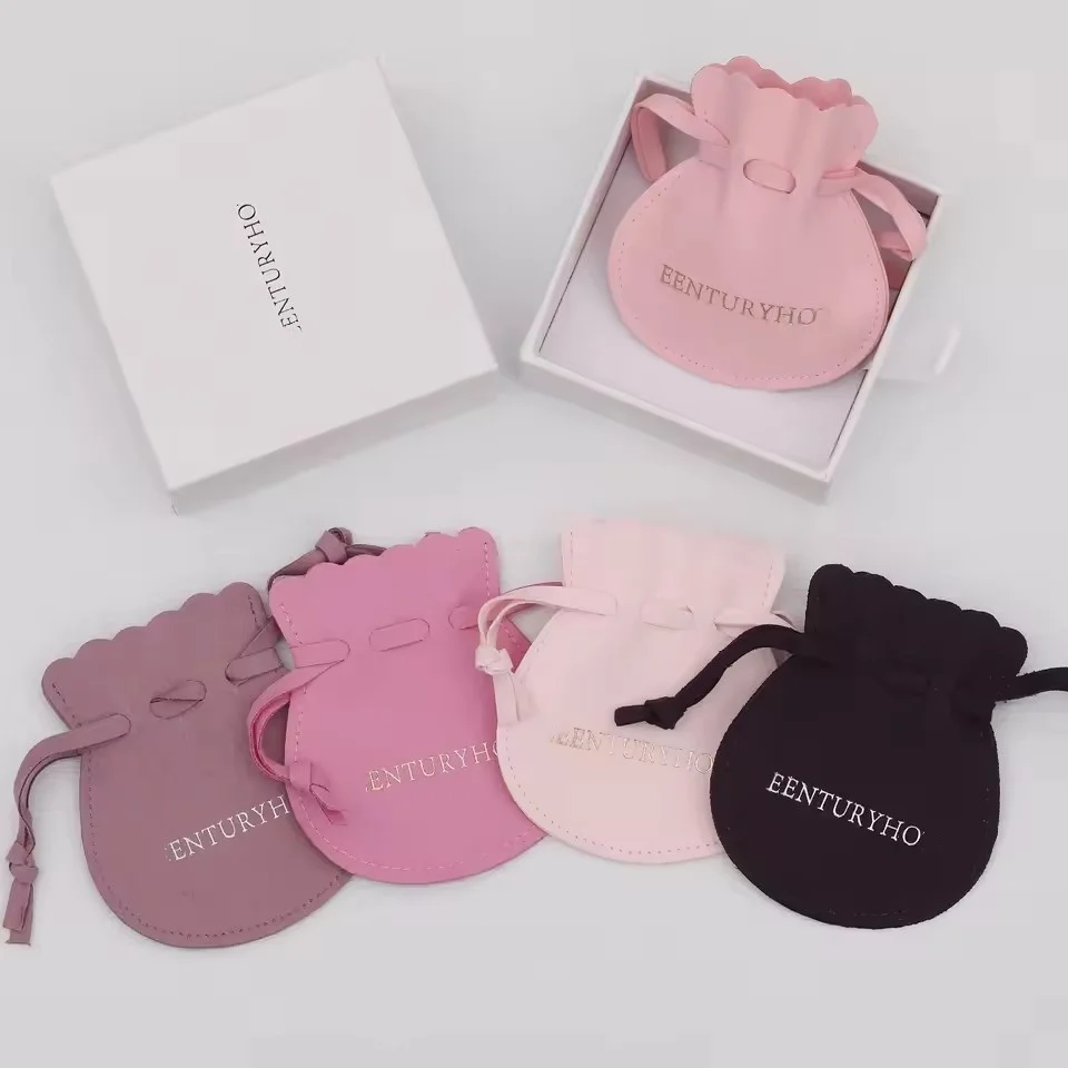 50 pieces of sand color personalized jewelry packaging bag drawstring can be customized logo fashion microfiber multi-color luck