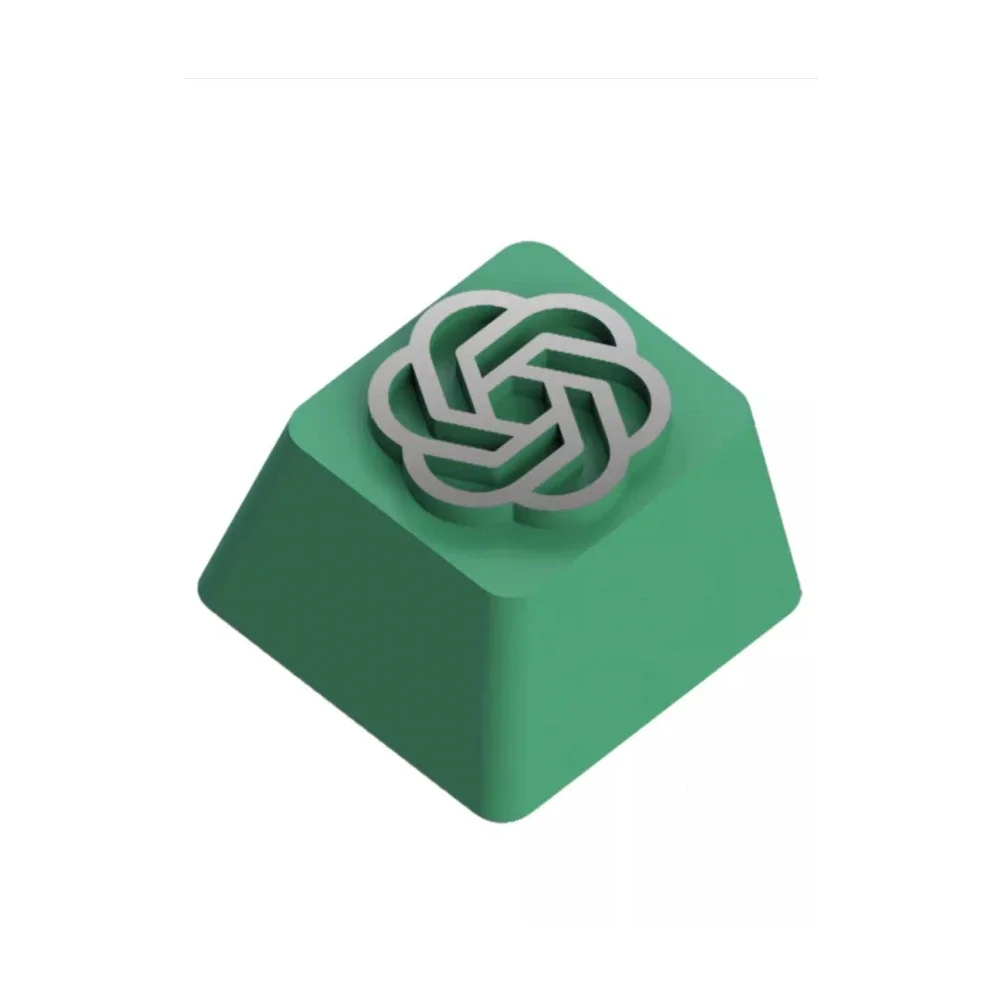 Keystone Artisan Keycaps Green OpenAI GPT for Mechanical Keyboard OEM Height Zinc Aluminum Alloy R4 Height