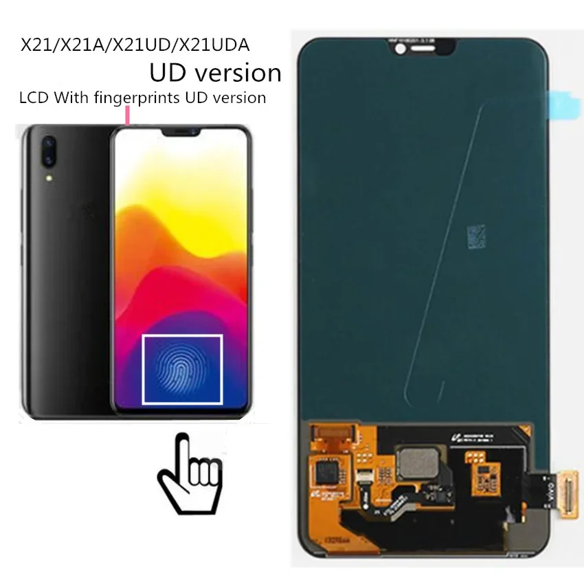 AMOLED dla vivo X21 X21A X21UD X21UDA wyświetlacz LCD + ekran dotykowy wymiana zespołu szklanego obiektywu Digitizer