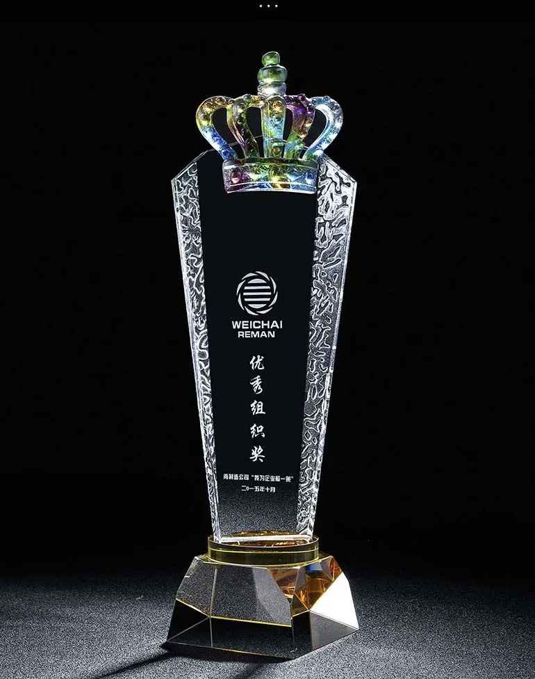 Personnaliser cadeau d'affaires personnalisé-30CM TOP COOL bureau à domicile chambre mascotte Match Champion couronne cristal art statue trophée