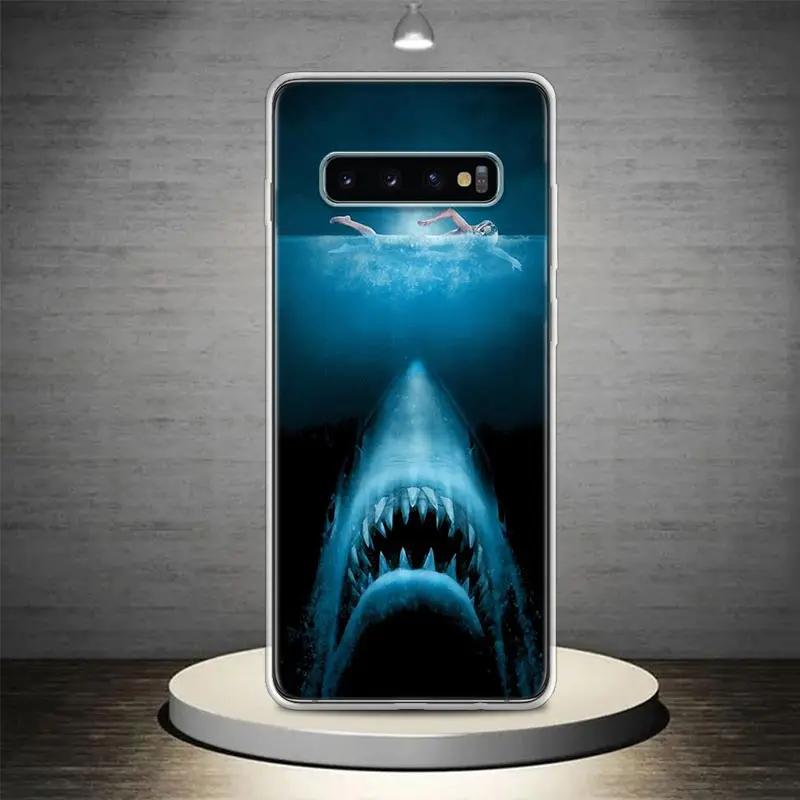 Ocean Monster Shark Swimming Phone Case Shell For Samsung Galaxy S24 S23 S22 Ultra S21 Plus S20 FE S10 S10E S9 S8 + Cover Capa