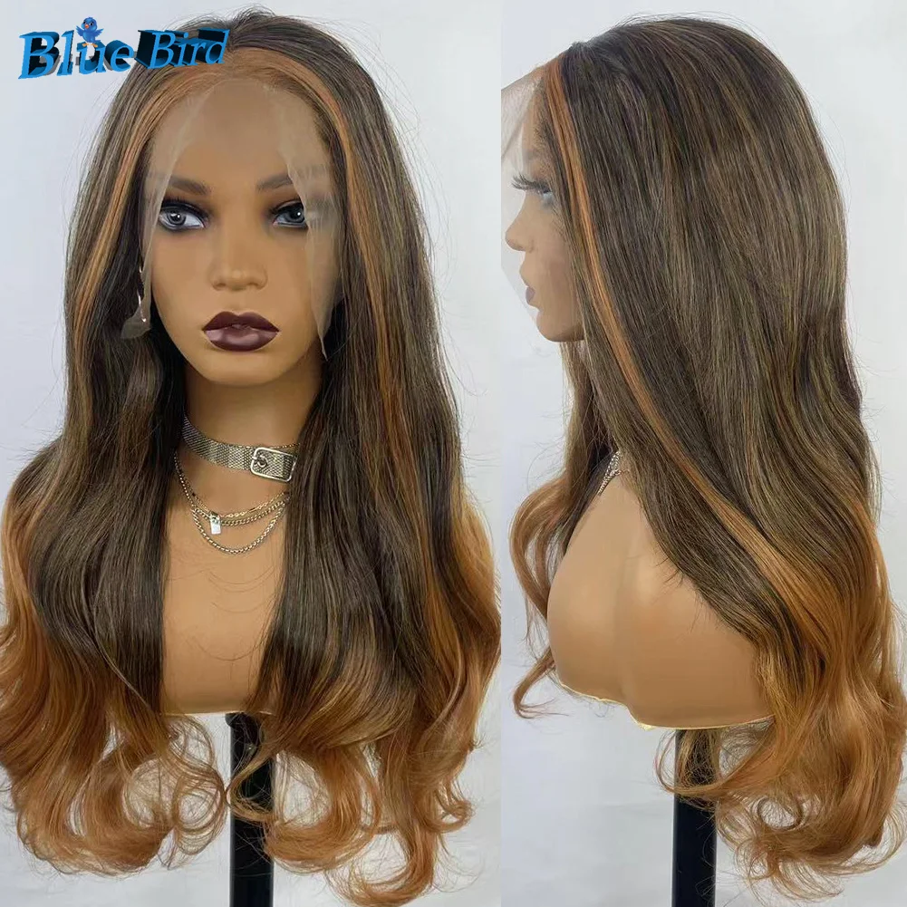 

BlueBird 1B/27 Color Long Body Wave Wigs 13x6 Futura Hair Synthetic Lace Front Wig Gluesless Half Hand Tied Wigs For Black Women