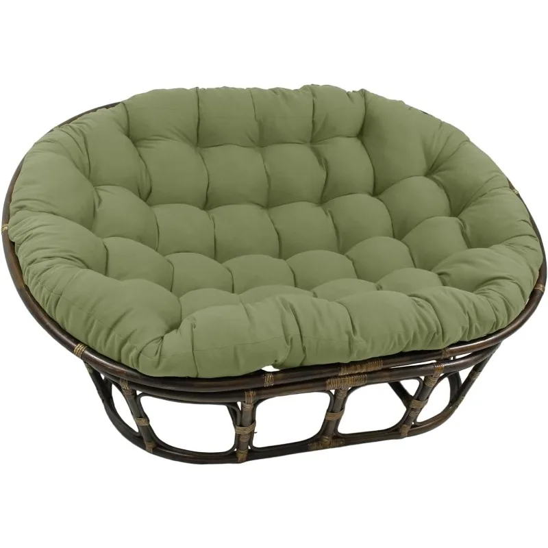 Rattan Double Papasan Chair with Twill Cushion