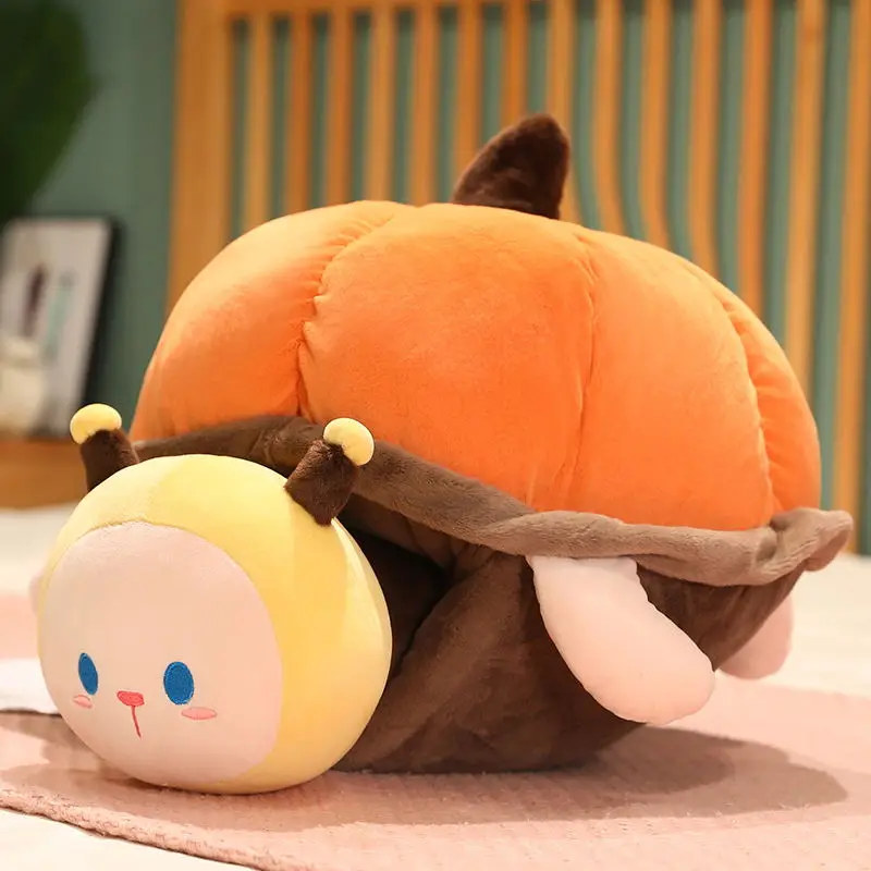 Funny Pumpkin Bee Doll Plush Toy Combined Cosplay Kawaii Animal Squishy Stuffed Plushie 2-in-1 Peluche Kids Christmas Gift