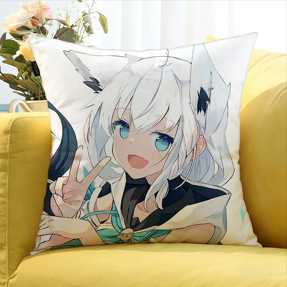 Shirakami Fubuki hololive Various Sizes Square Pillow Case For Car Home Bedchamber Decor