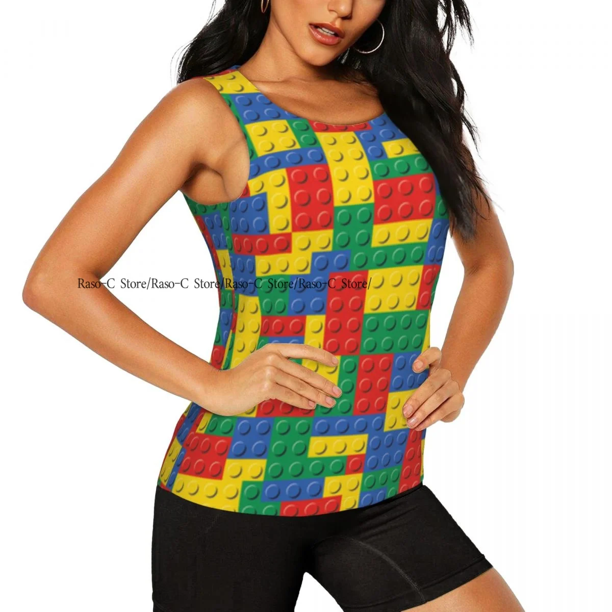 Women Sport tank Tops Loose Yoga Tops Quick Dry Workout Sport Tops Brick Background Yoga Shirt