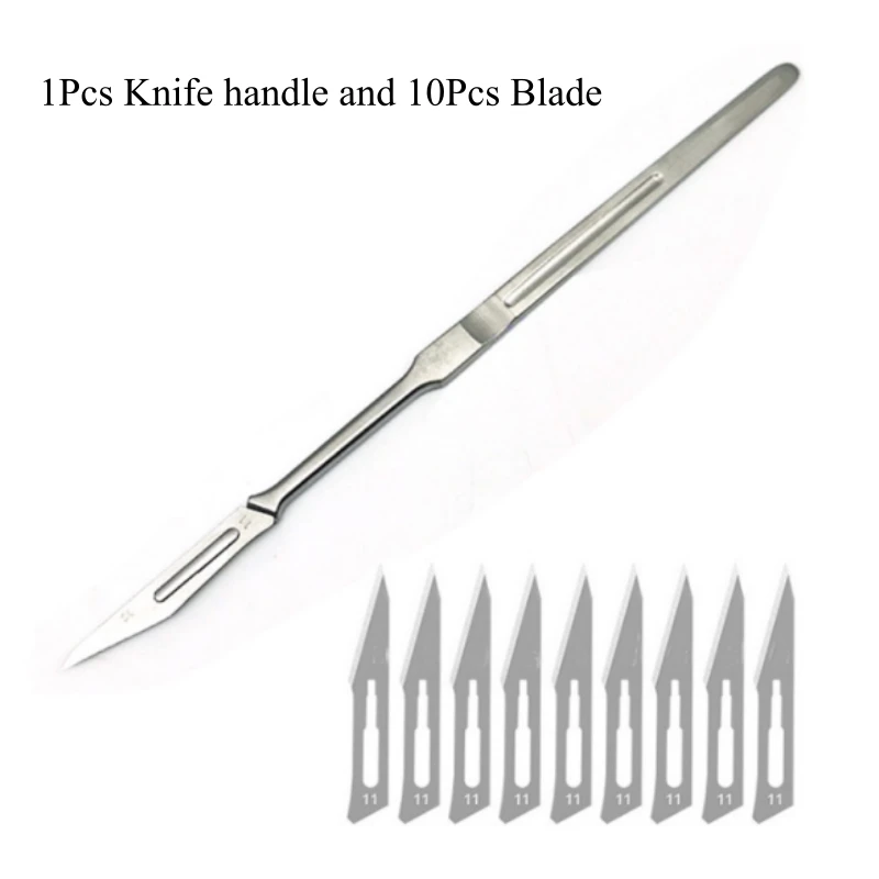 

Dental Surgical Scalpel Blade and Holder Disposable Medical Sterilized 11# Scalpel Knife 7# Stainless Steel Handle ﻿