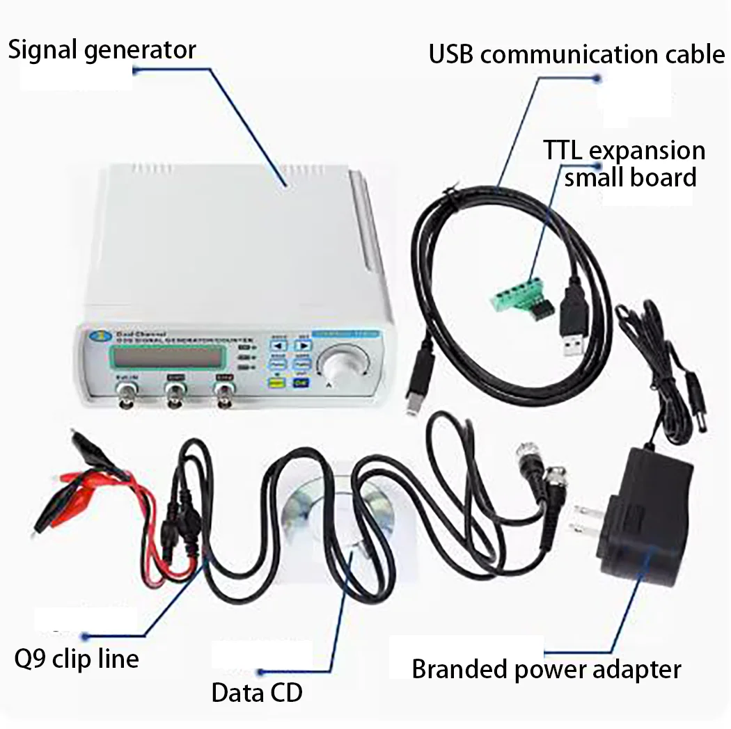 MHS5200A Full CNC Dual Channel DDS Function Arbitrary Wave Signal Generator Pulse Signal Source Frequency Meter