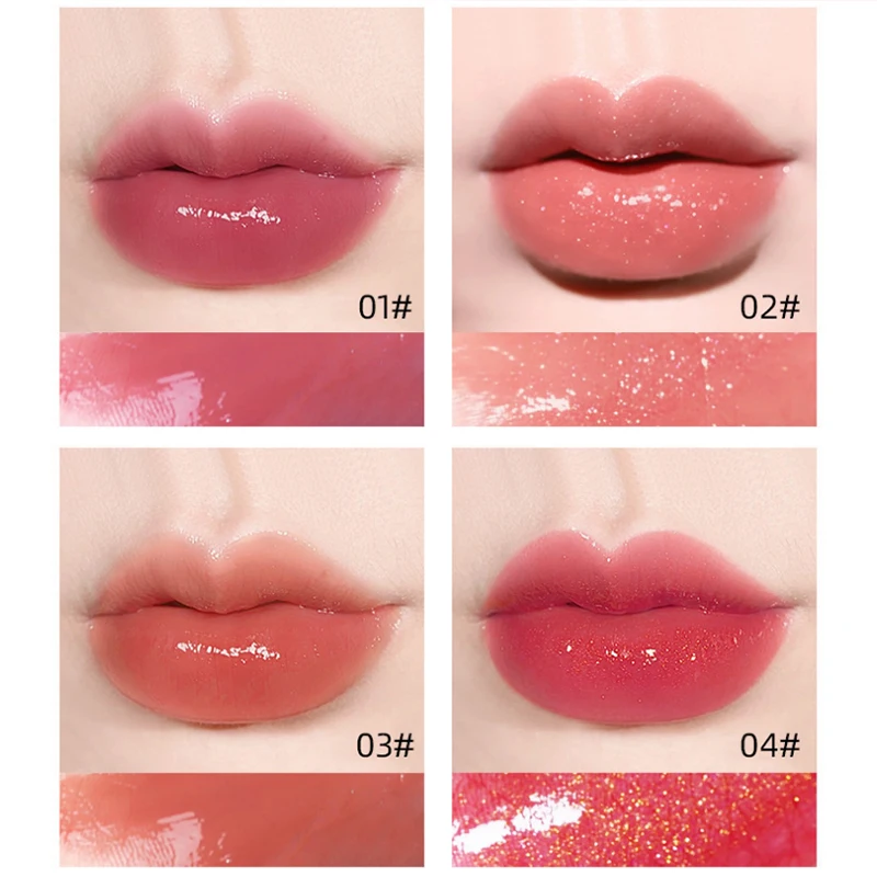 Crystal Jelly Lipgloss Liquid 8 colori rossetto trucco Lip Color Batom Long Lasting Sexy Red Pink Nude Women Lip Gloss Bulk